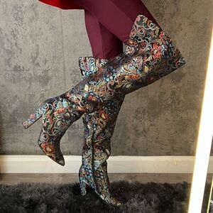 Floral Over-the-Knee Boots